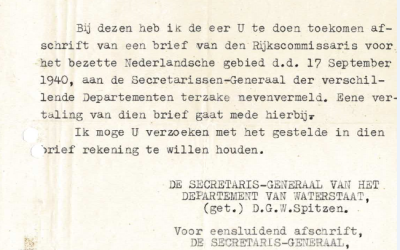 Afschrift van brief over eedaflegging ambtenaren 1940
