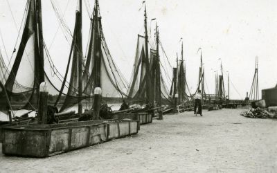Visserschepen in de haven, Directie Wieringermeer, Potuyt