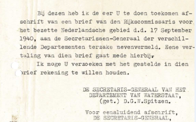 Afschrift van brief over eedaflegging ambtenaren 1940